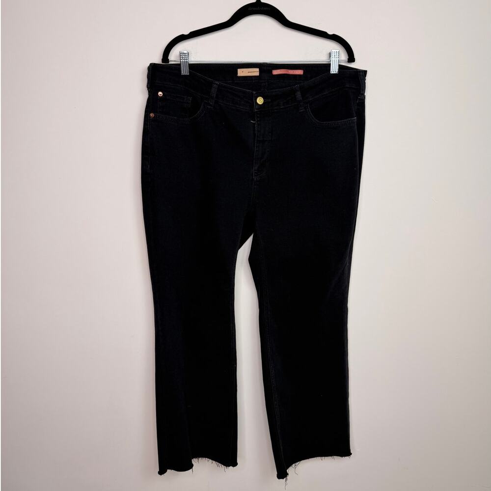 Pilcro by Anthropologie High Rise Straight Leg Black Raw Hem Jeans Women’s 16W